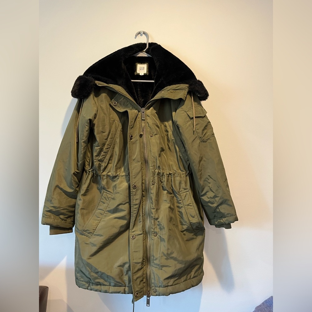 GAP Khaki Parka with Black Lining
